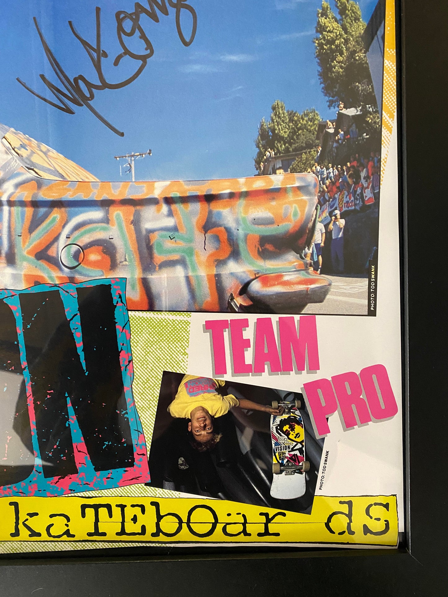 NOS Original Signed Mark Gonzales Vision Skateboards Poster - 17" x 22" Framed