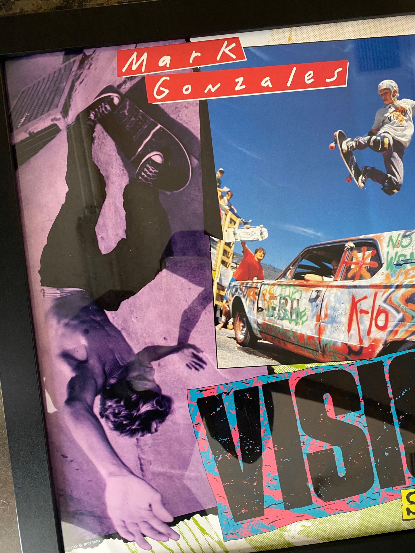 NOS Original Signed Mark Gonzales Vision Skateboards Poster - 17" x 22" Framed