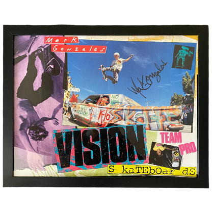 NOS Original Signed Mark Gonzales Vision Skateboards Poster - 17" x 22" Framed